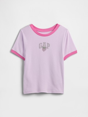 Gap Kız Çocuk Lila Ringer Grafik Baskılı T-Shirt