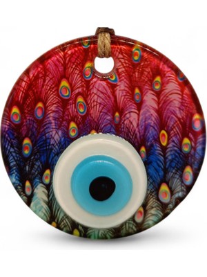 Hediyegeldi Kırmızı Tüy Nazar Boncuğu Füzyon Cam 7 Çap 4 mm