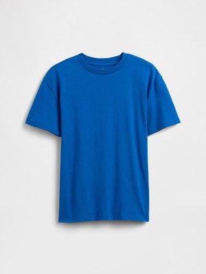 Gap Erkek Çocuk Mavi Everyday Soft Relaxed Bisiklet Yaka T-Shirt