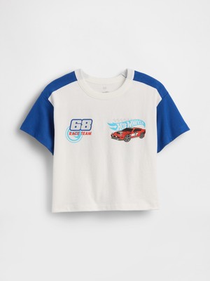 Gap Erkek Bebek Beyaz Hot Wheels Grafik Logo T-Shirt