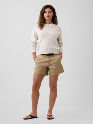 Gap Kadın Açık Kahverengi 5" Mid Rise Downtown Khaki Şort
