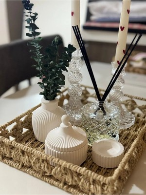 Varkal Özel Tasarım Kokulu Doğal Mum ve Vazo Aksesuar Seti