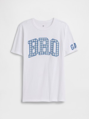 Gap Erkek Çocuk Beyaz Big Bro Grafik Baskılı T-Shirt