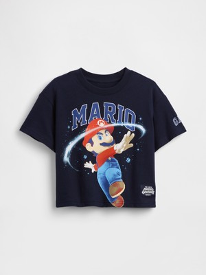Gap Erkek Bebek Lacivert Süper Mario Oversized Grafik Baskılı T-Shirt