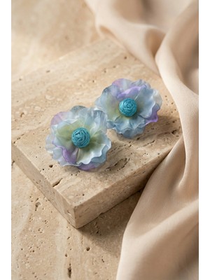 Bony Socks Kadın Pastel Çiçek Form Küpe