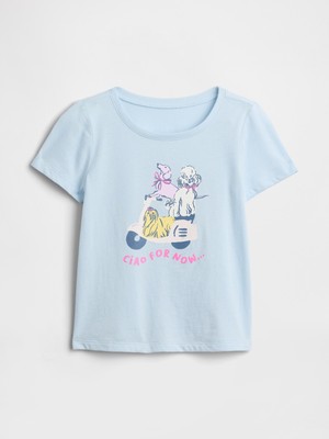 Gap Kız Bebek Açık Mavi Grafik Baskılı T-Shirt