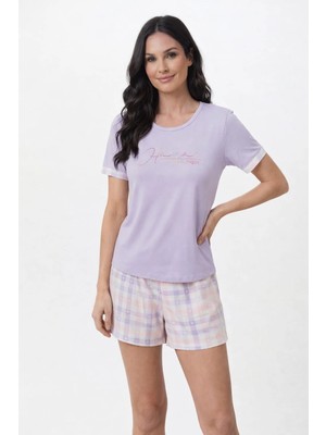 Pemilo Kadın 01495 Kısa Kol Milan Şortlu Pijama Takımı