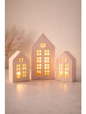 AkanArt Studio Dekoratif Ev Mumluk Seti – Sıcak Işık Ambiyansı (Pembe)