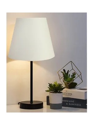 Vivense Evlight Black Tekli Abajur Metal Masa Lambası, Beyaz