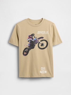 Gap Erkek Çocuk Açık Kahverengi Grafik Baskılı T-Shirt