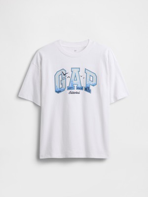 Gap Erkek Çocuk Beyaz Istanbul Logo Grafik Baskılı T-Shirt