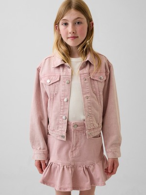 Gap Kız Çocuk Pembe Icon Denim Ceket