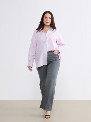 Soulife Büyük Beden  Wideleg Kadın Jean Pantolon