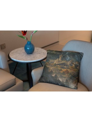 Abat Home Dekoratif, Modern Dijital Baskılı Süet Kırlent Kılıfı (Koltuk Yastık Kılıfı)  40 x 40