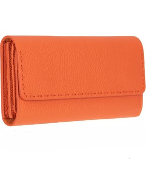 BloominBag Aura Pebble Orange Hakiki Deri Telefon Bölmeli Kadın Cüzdanı