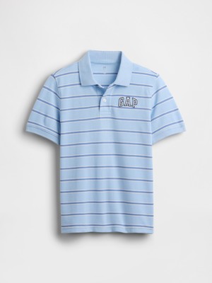 Gap Erkek Çocuk Mavi Gap Logo Pique Polo T-Shirt