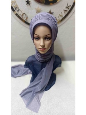 Ergül Hazır Duvak Simli Koyu Gri Nuray Model Duvak,hazır Duvak,düğün,hazır Şal,hazır Türban,abiye Şal,sünnet,nişan,söz