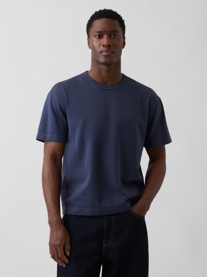 Gap Erkek Lacivert Heavyweight Crop T-Shirt