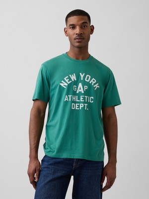 Gap Erkek Yeşil Everyday Soft Relaxed Grafik Baskılı T-Shirt