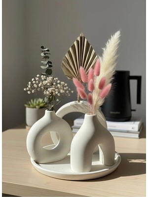 Varkal 3'li Iskandinav Tarzı Minimalist Pinterest Vazo Seti