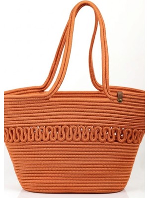 Comfort Craft Premium Desenli Hasır Dokulu Kadın Plaj Çantası - El Örgüsü Stil Tatil ve Şehir Çantası