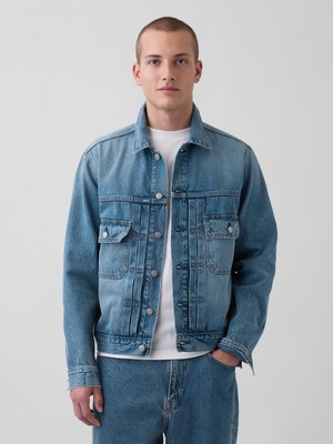 Gap Erkek Mavi Relaxed Icon Denim Ceket