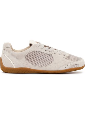 Derimod Kadın Bej Bağcıklı Süet Deri Sneaker 26PFD141614