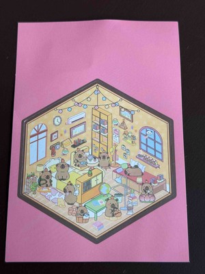 Sfenks. 3D Landscar Sticker - Sevimli Capybara Temalı Kendi Odanı Tasarla Yapıştırma Seti