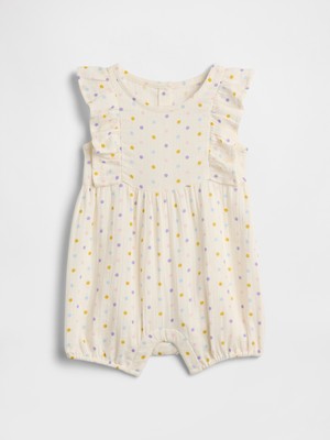 Gap Bebek Krem Gauze Ruffle Romper Tulum