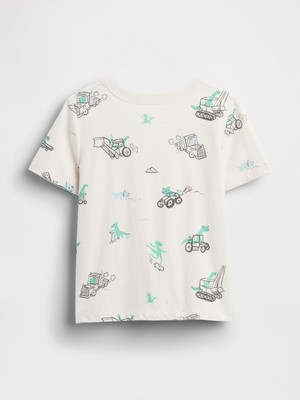 Gap Erkek Bebek Kırık Beyaz Mix & Match Pocket T-Shirt