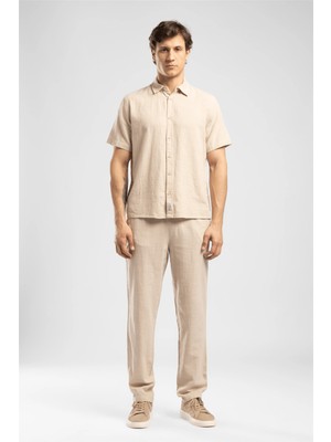 Lee Cooper Weost Erkek Loose Kısa Kol Gömlek Beyaz