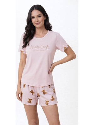Pemilo Kadın 01494 Kısa Kol Milan Şortlu Pijama Takımı