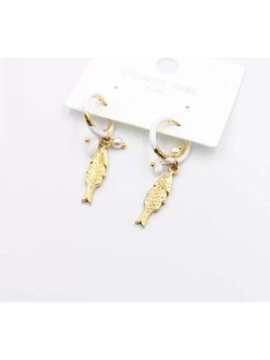 Die Grup Balık Küpe - Beyaz