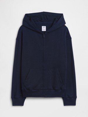 Gap Erkek Çocuk Lacivert Kids Rahat Fransız Havlu Kumaş Fermuarlı Sweatshirt