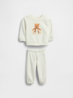Gap Bebek Beyaz Vintagesoft Brannan Bear Logo Outfit Set