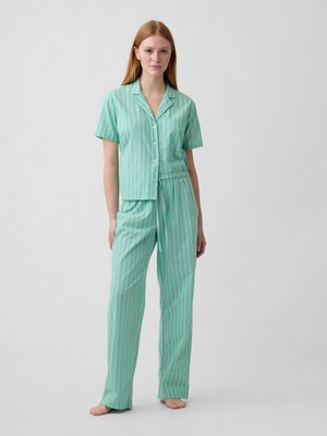 Gap Kadın Açık Yeşil Poplin Pijama Altı