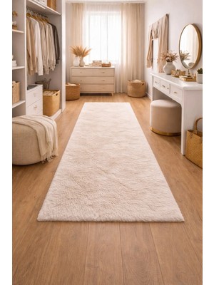 Eyprich Kuzu Post Peluş Premium Kalite Yumuşak Tüylü Kare Halı Krem