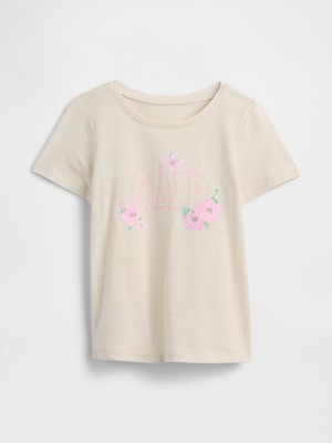 Gap Kız Bebek Kırık Beyaz Babygap Logo T-Shirt