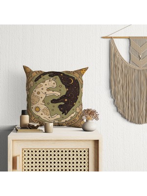 Abat Home Dekoratif, Modern Dijital Baskılı Süet Kırlent Kılıfı (Koltuk Yastık Kılıfı)  40 x 40