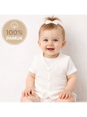 Angeltouch %100 Pamuk Kız Erkek Bebek Yelek Raporlu Basic