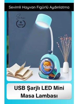 Svein #masalambası USB Şarjlı LED Mini Masa Lambası Çocuklar Için Hayvan Figürlü Pet Kabin Sevimli