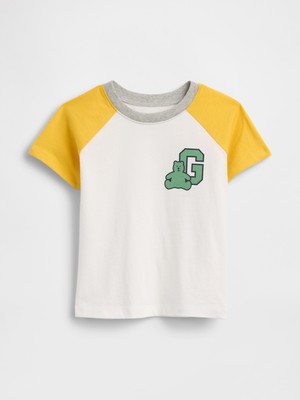 Gap Erkek Bebek Beyaz Colorblock Brannan Bear Grafik Baskılı T-Shirt