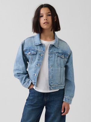Gap Kız Çocuk Açık Mavi Kids Icon Denim Ceket
