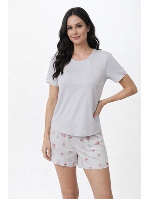 Pemilo Kadı 01473 Kısa Kol Milan Şortlu Pijama Takımı