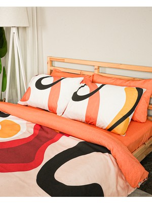 Rasel Tekstil Holiday Pamuklu Çift Kişilik Çiçekli Nevresim Takımı Lastikli Çarşaflı  200X220 cm