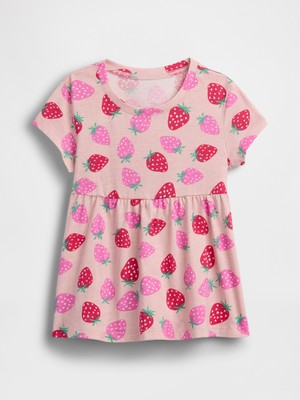Gap Kız Bebek Pembe Mix & Match Babydoll Tunik Elbise