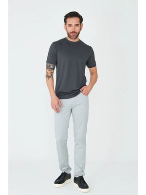 White Stone Gri Tencel Kumaş Erkek Yazlık Chino Pantolon
