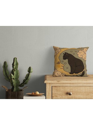 Abat Home Dekoratif, Modern Dijital Baskılı Süet Kırlent Kılıfı (Koltuk Yastık Kılıfı)  40 x 40