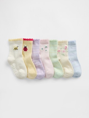 Gap Bebek Çok Renkli Ruffle Crew Çorap (7’li)