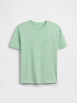Gap Erkek Çocuk Açık Yeşil Kids Everyday Soft Stripe Pocket T-Shirt